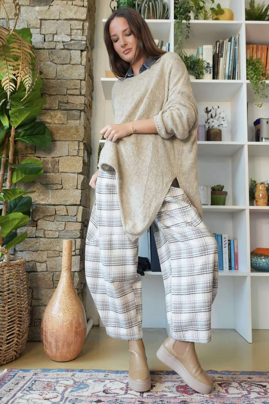  Big Softie Super Slant Knit Jumper Oatmeal Marl 